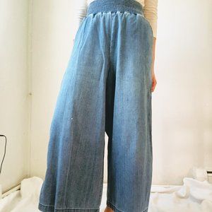 Wilfred Free chambray wide leg pull on pant, SM